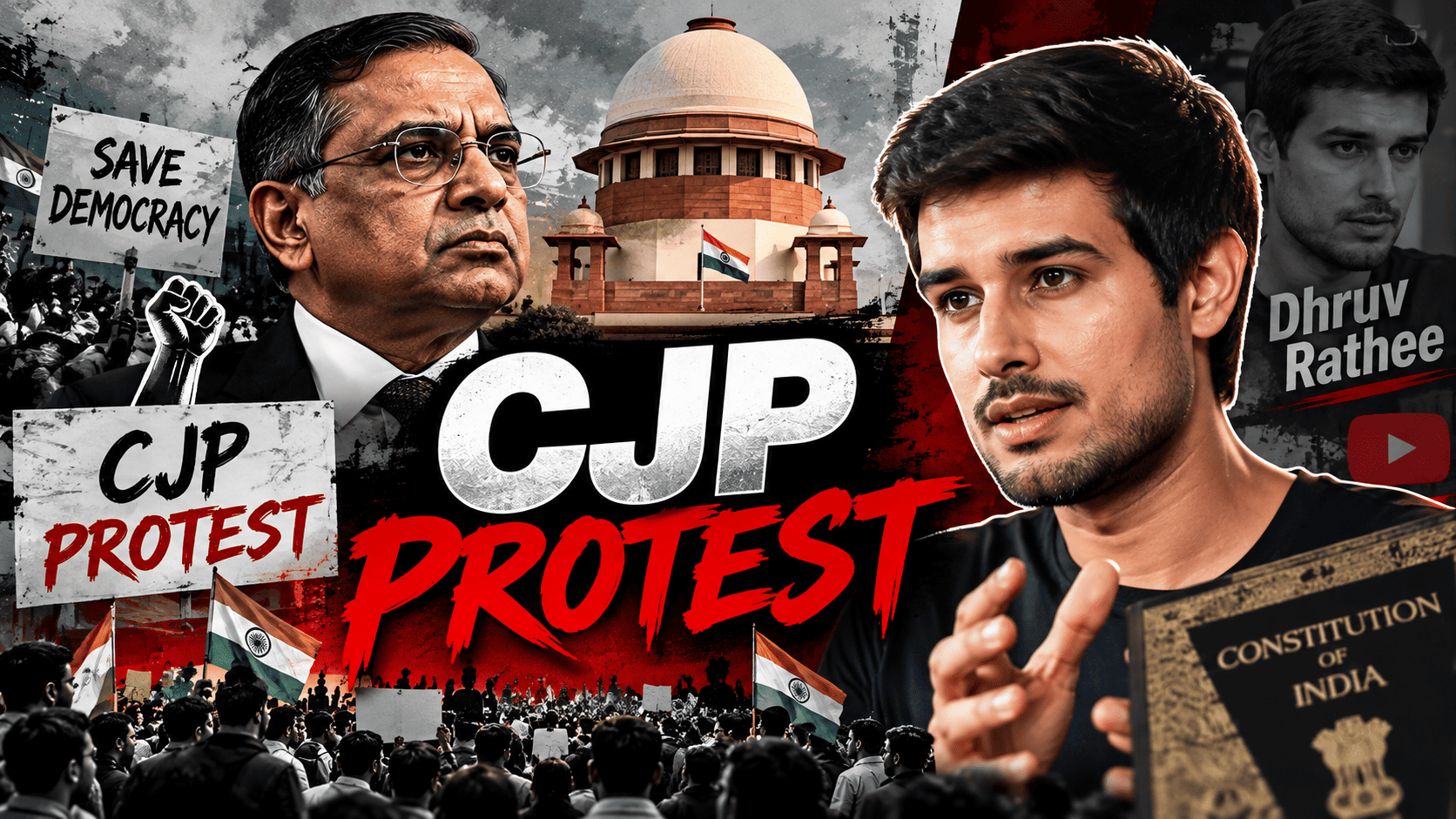 CJP Protest and Dhruv Rathee in Bengaluru